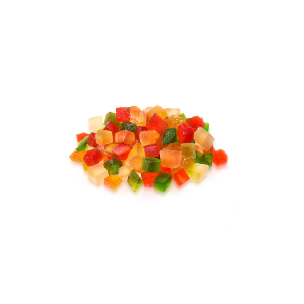 Fruits cubes tricolores confits 6mm