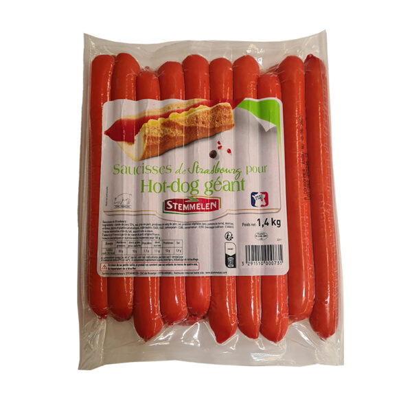 Saucisse de Strasbourg hot dog 75g